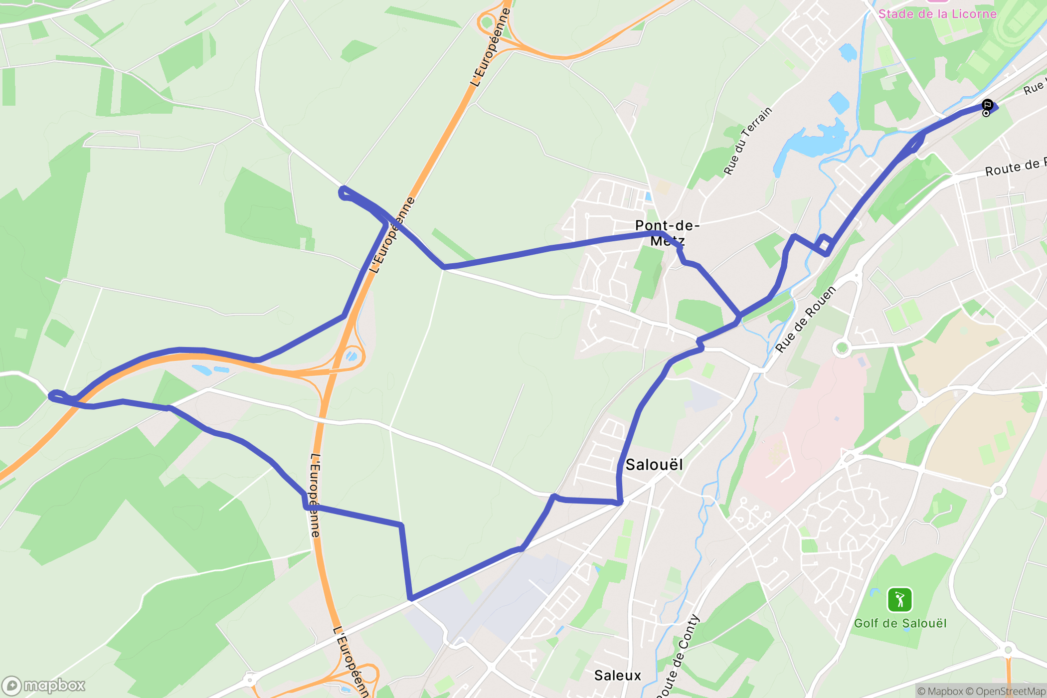 Amiens : carte du parcours de randonnée - France