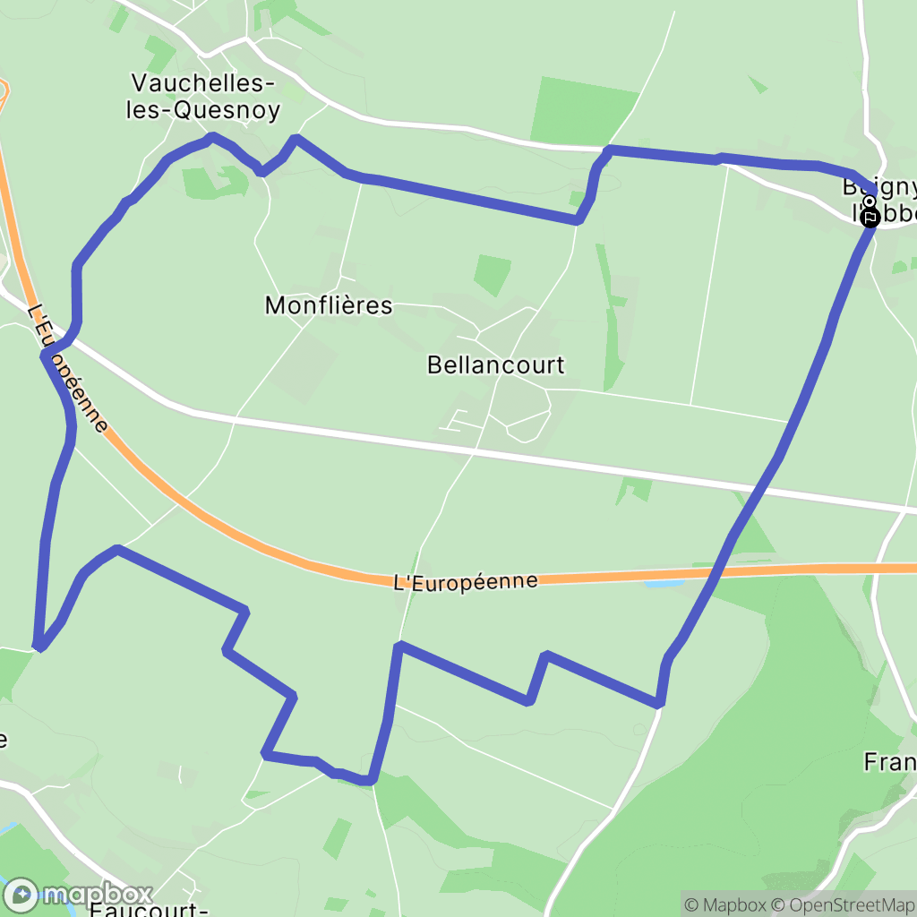 Buigny-l'Abbé : carte du parcours de randonnée - France