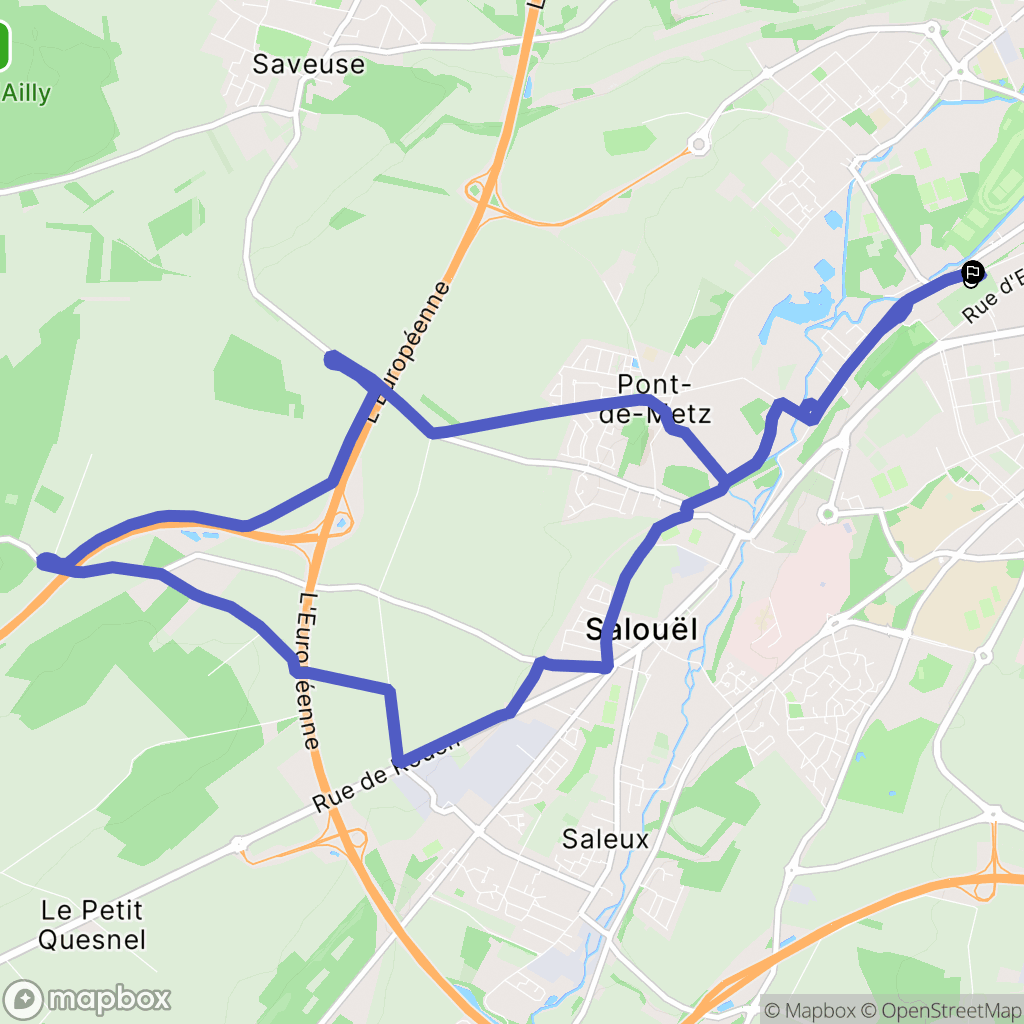 Amiens : carte du parcours de randonnée - France