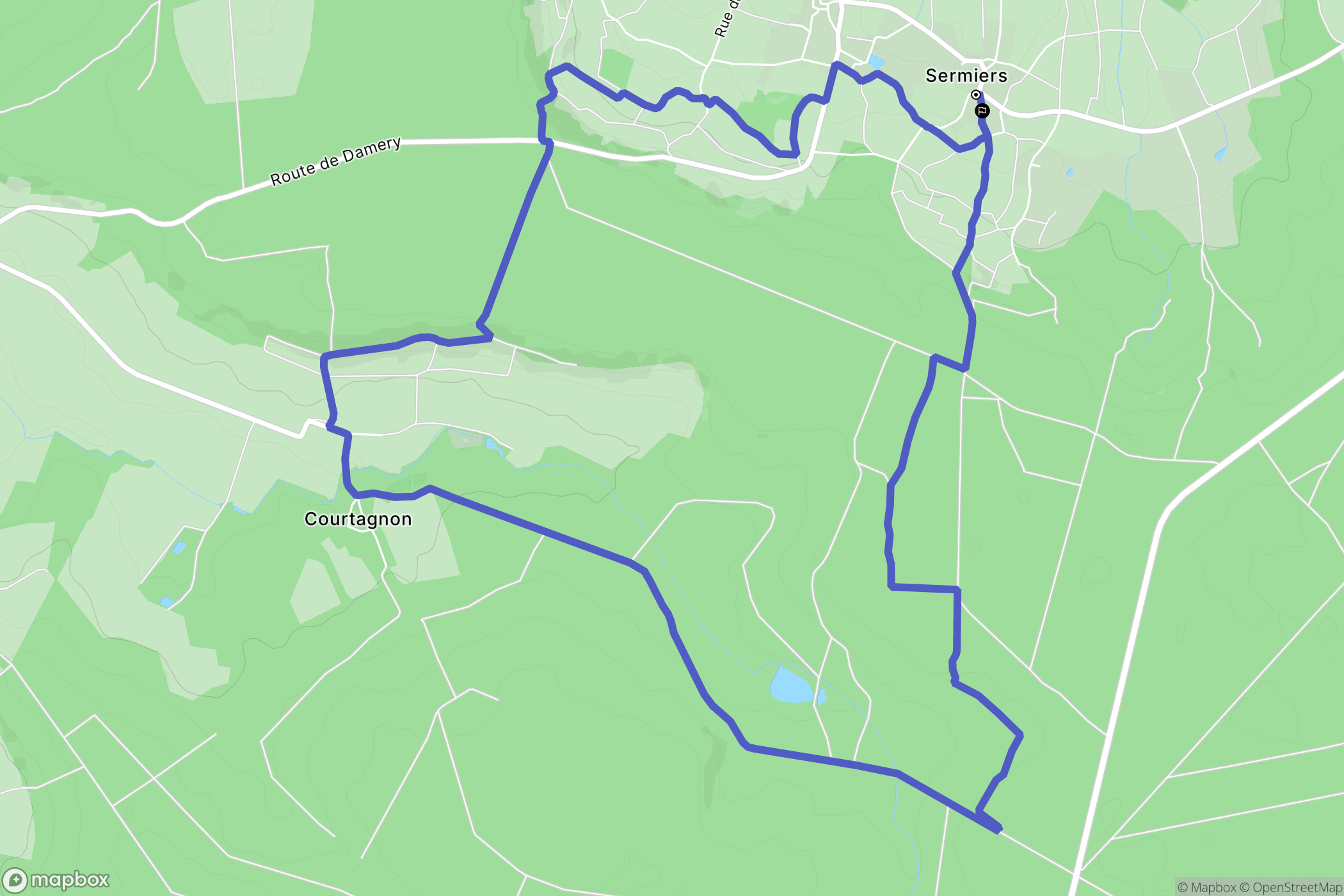 Sermiers : carte du parcours de randonnée - France