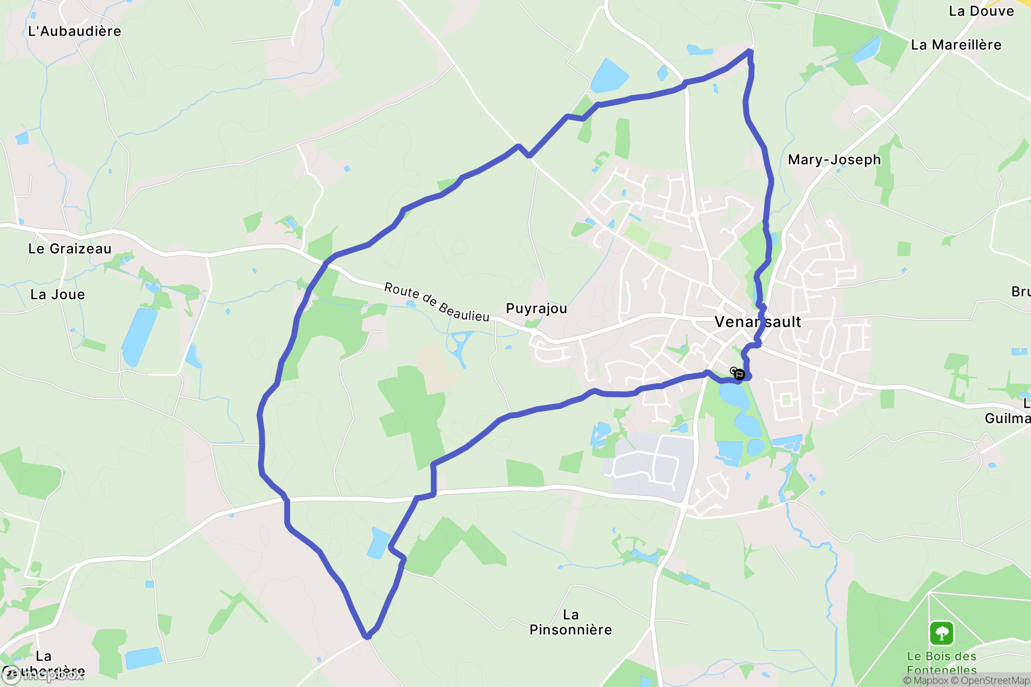 Venansault : carte du parcours de randonnée - France