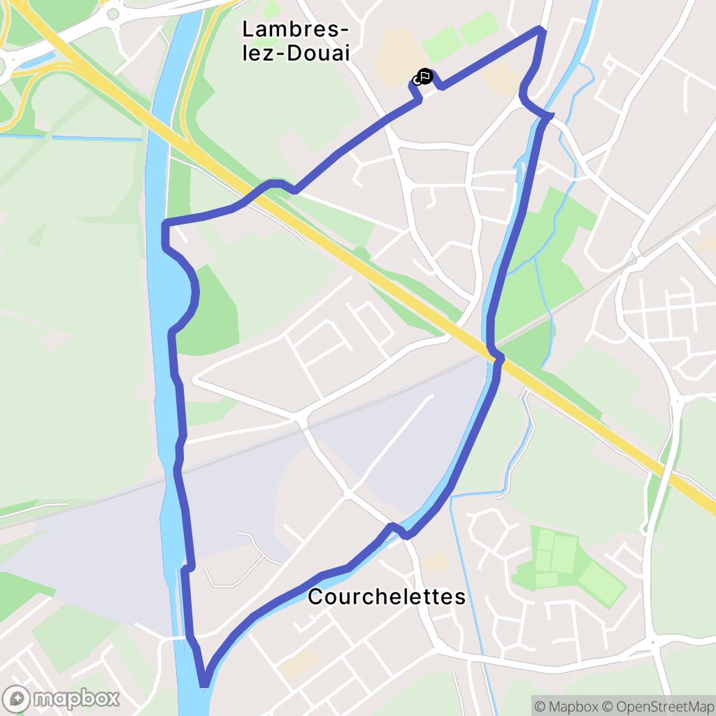 Lambres-Lez-Douai : carte du parcours de randonnée - France