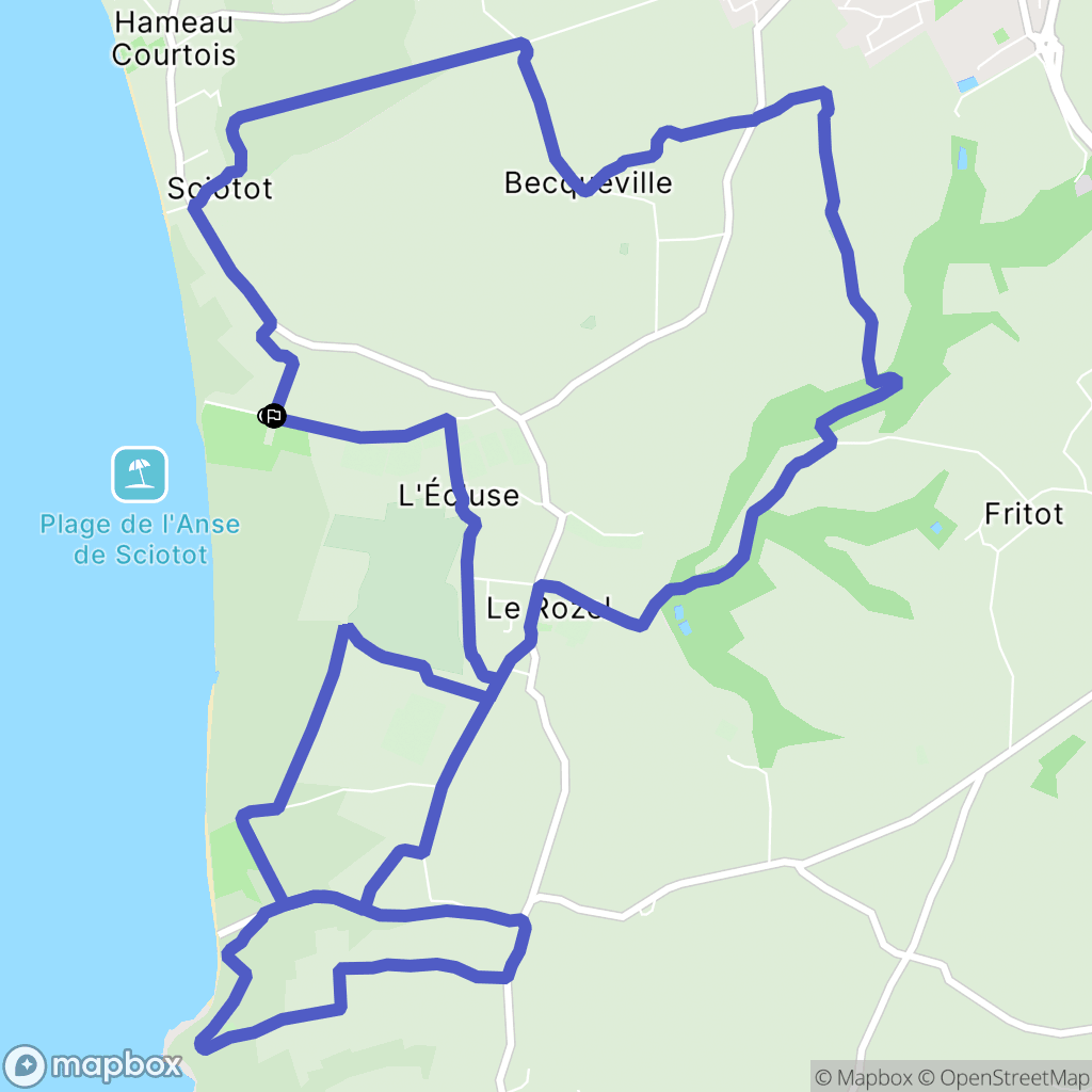 Les Pieux : carte du parcours de randonnée - France
