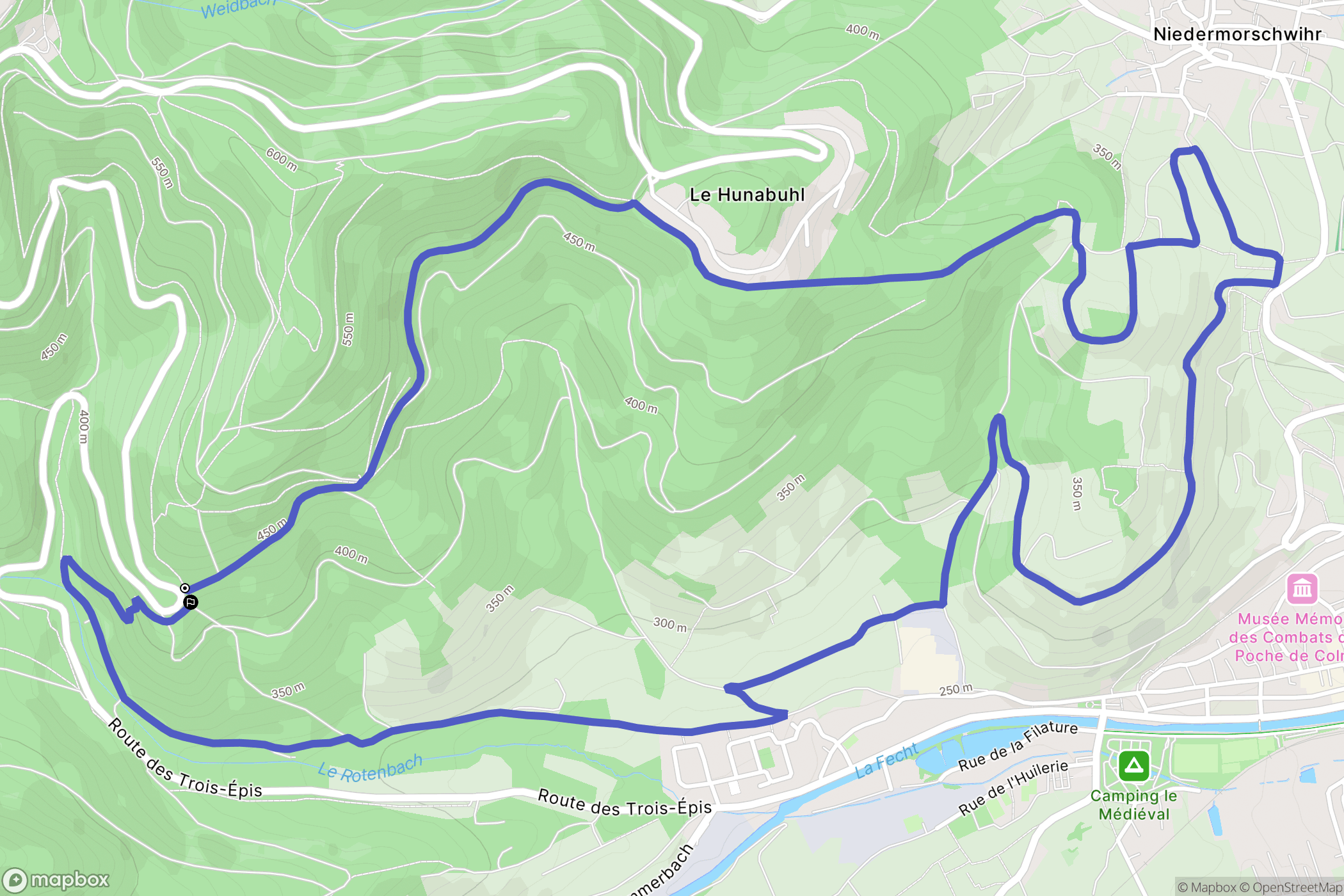 Turckheim : carte du parcours de randonnée - France