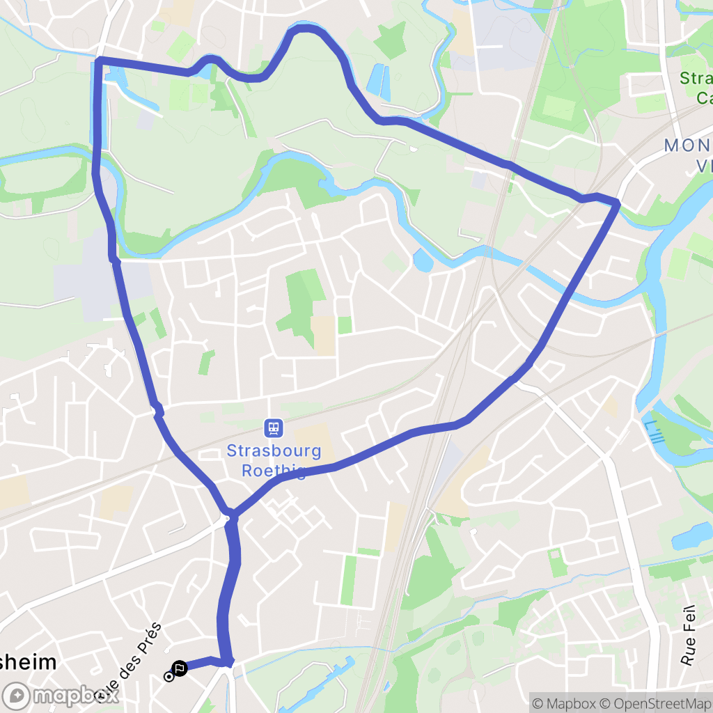 Lingolsheim : carte du parcours de randonnée - France