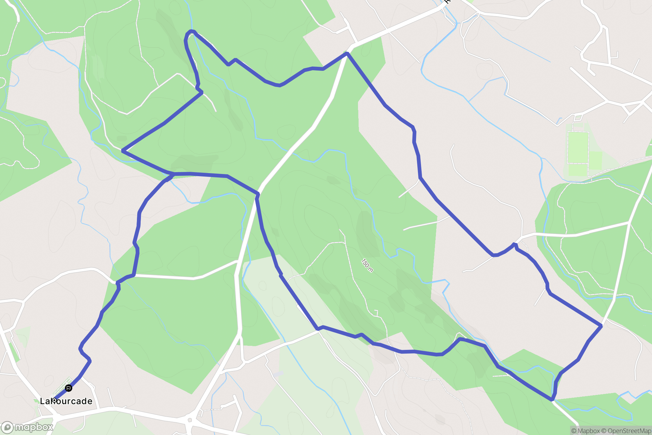 Lahourcade : carte du parcours de randonnée - France