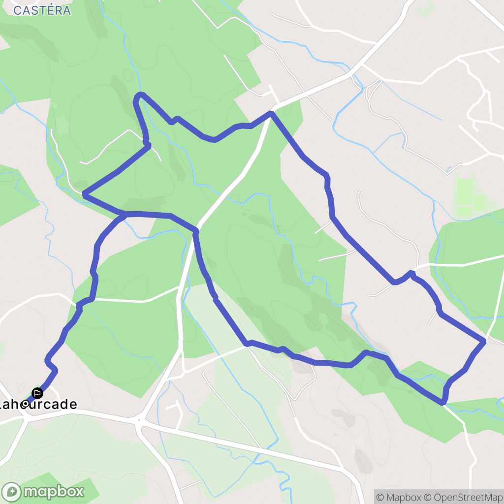 Lahourcade : carte du parcours de randonnée - France