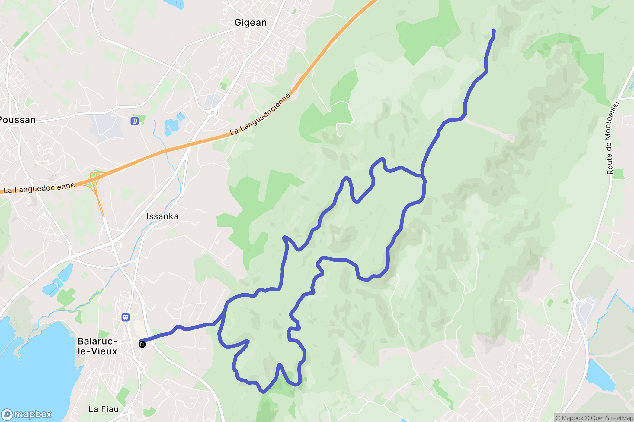 Balaruc le Vieux : carte du parcours de randonnée - France