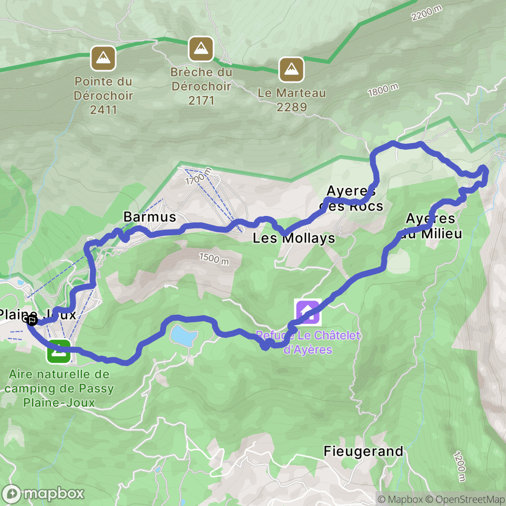 Passy : carte du parcours de randonnée - France