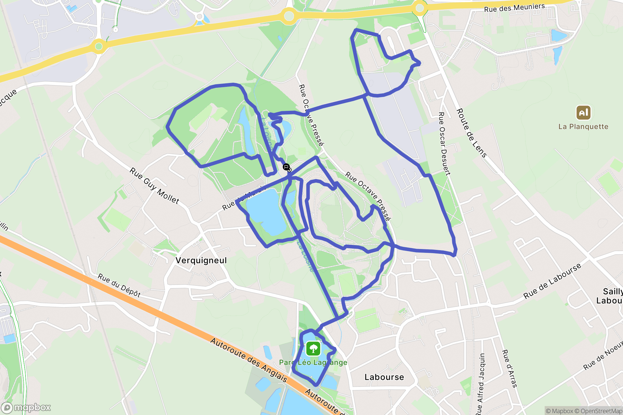 Verquigneul : carte du parcours de randonnée - France