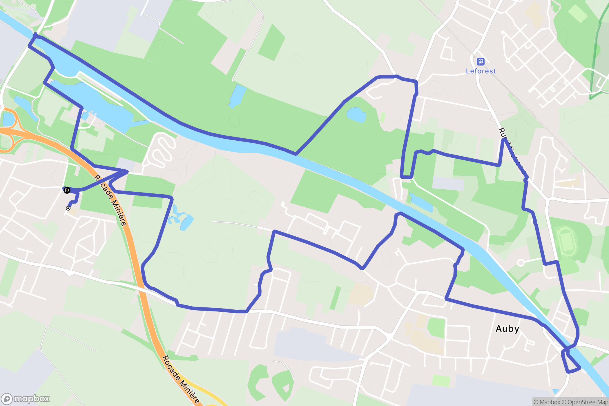 Courcelles-lès-Lens : carte du parcours de randonnée - France