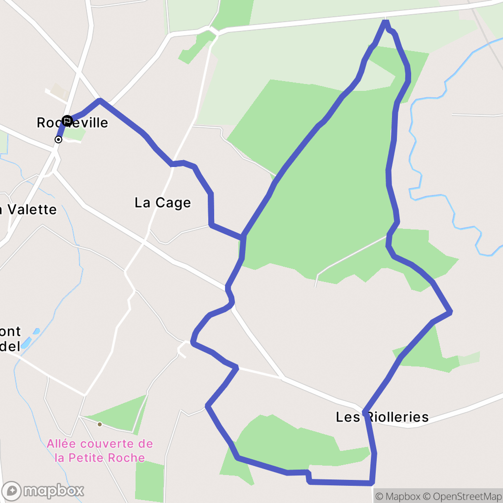 Rocheville : carte du parcours de randonnée - France
