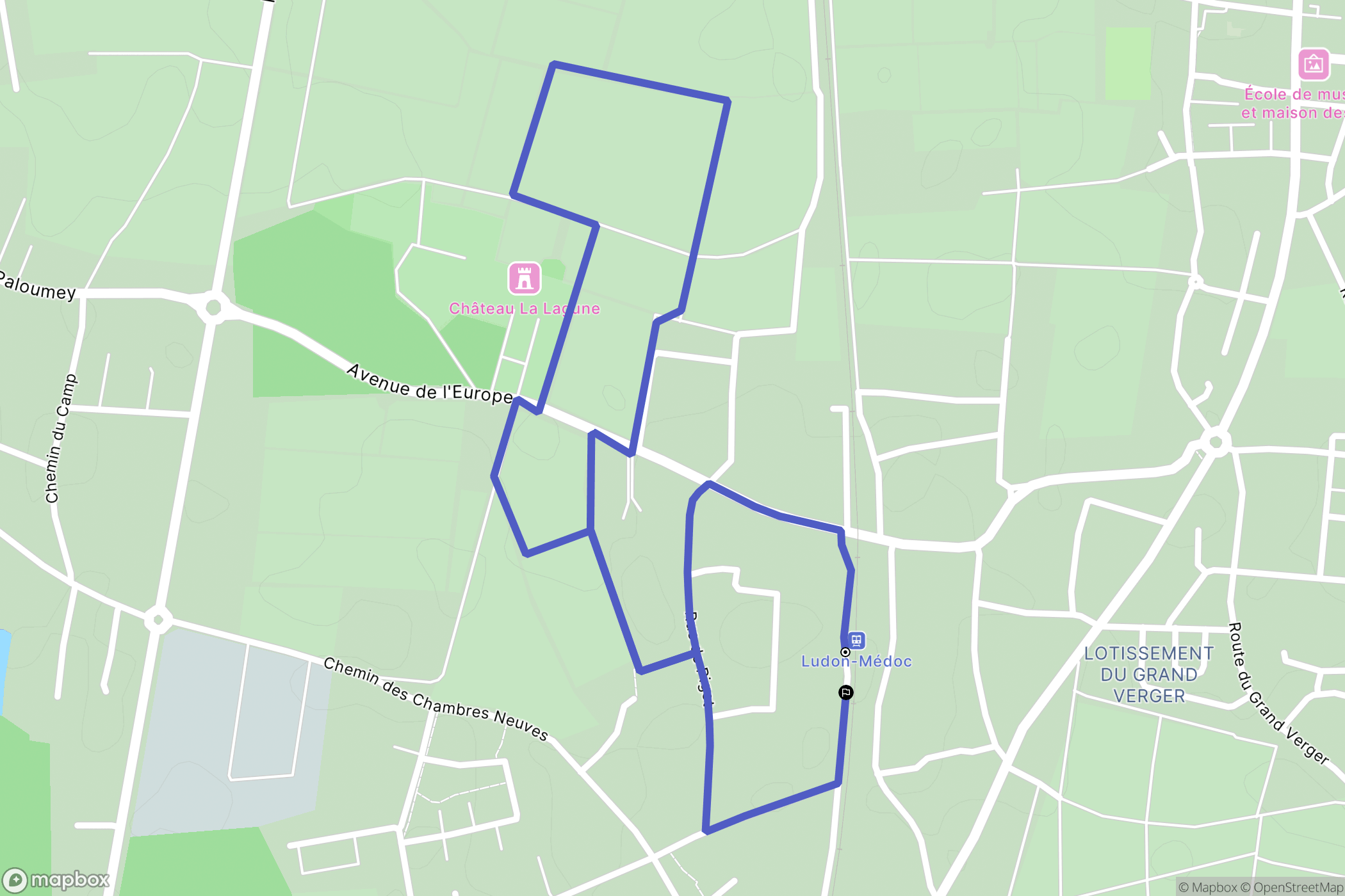 Ludon-Médoc : carte du parcours de randonnée - France