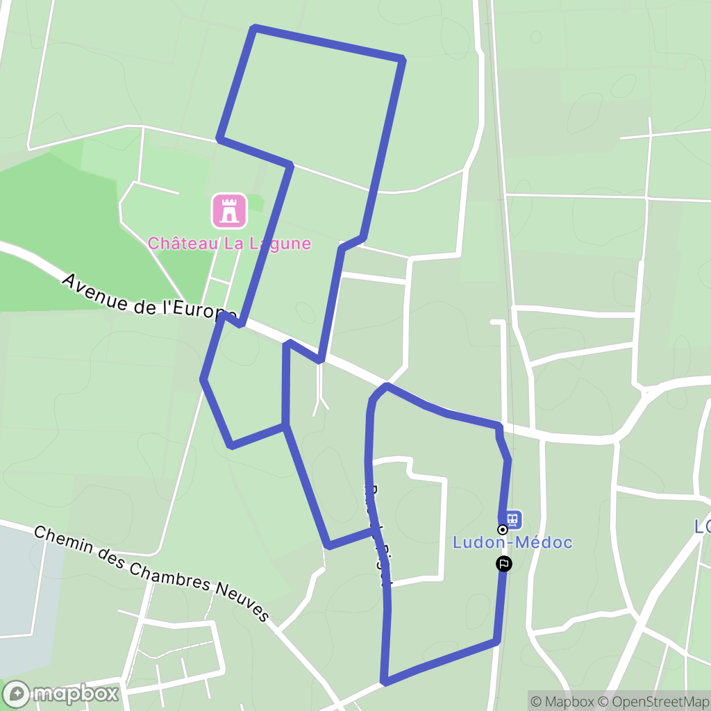 Ludon-Médoc : carte du parcours de randonnée - France