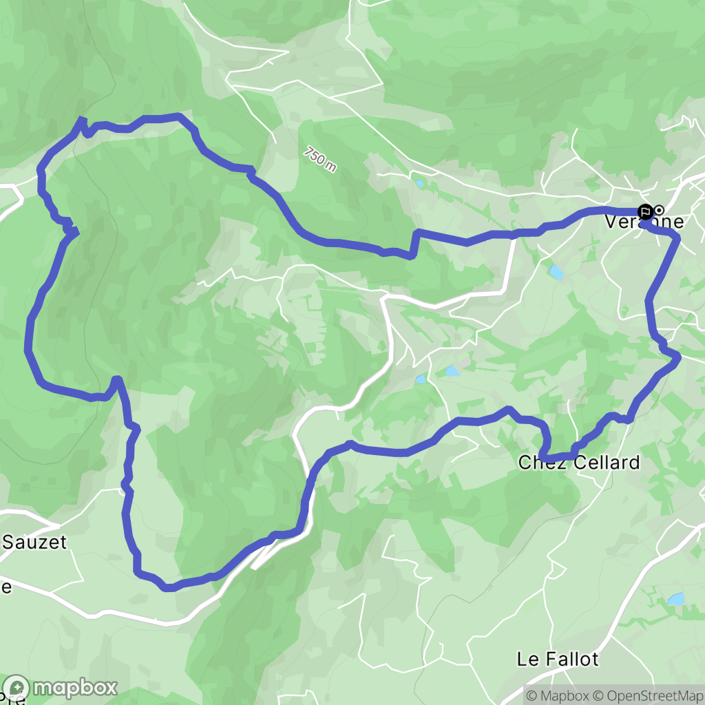 Véranne : carte du parcours de randonnée - France