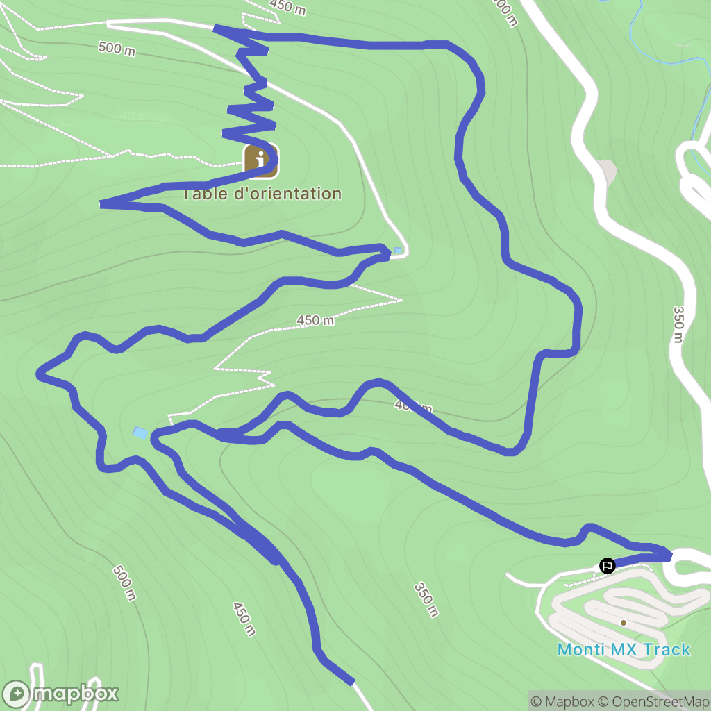 Menton : carte du parcours de randonnée - France