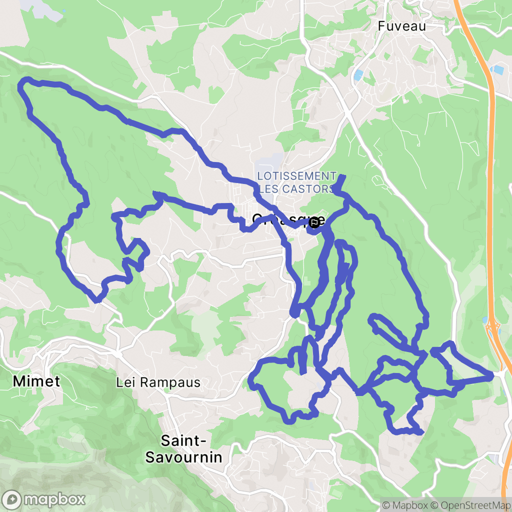 Gréasque : carte du parcours de randonnée - France