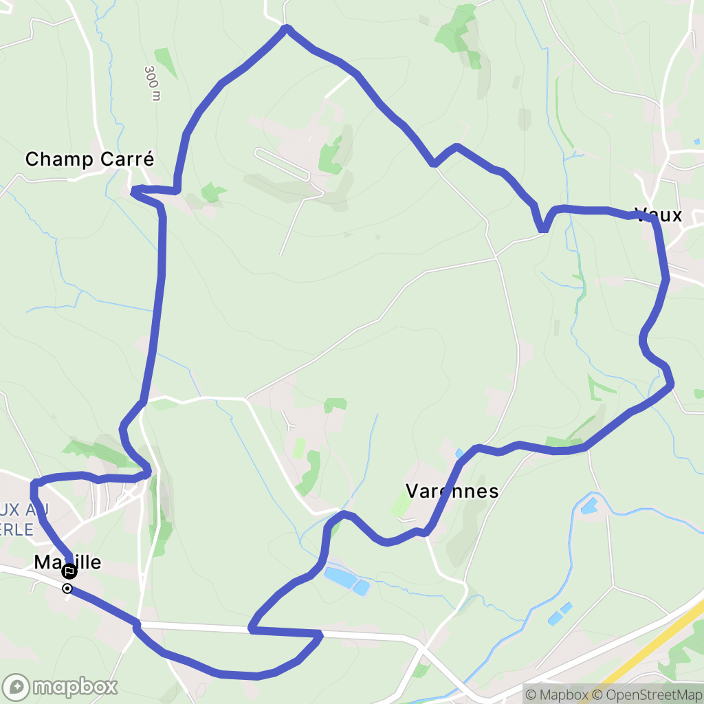 Mazille : carte du parcours de randonnée - France