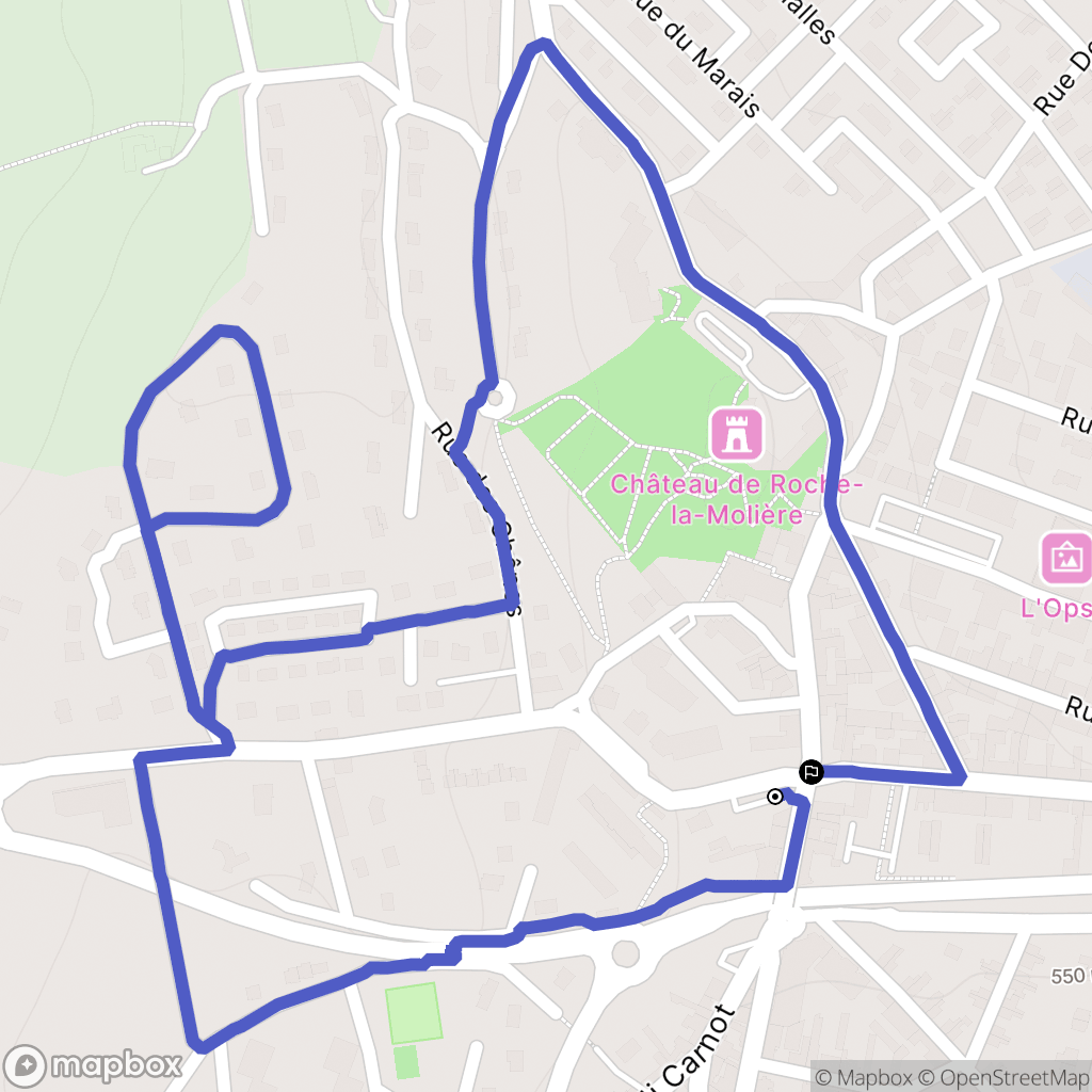 Roche la Molière : carte du parcours de randonnée - France