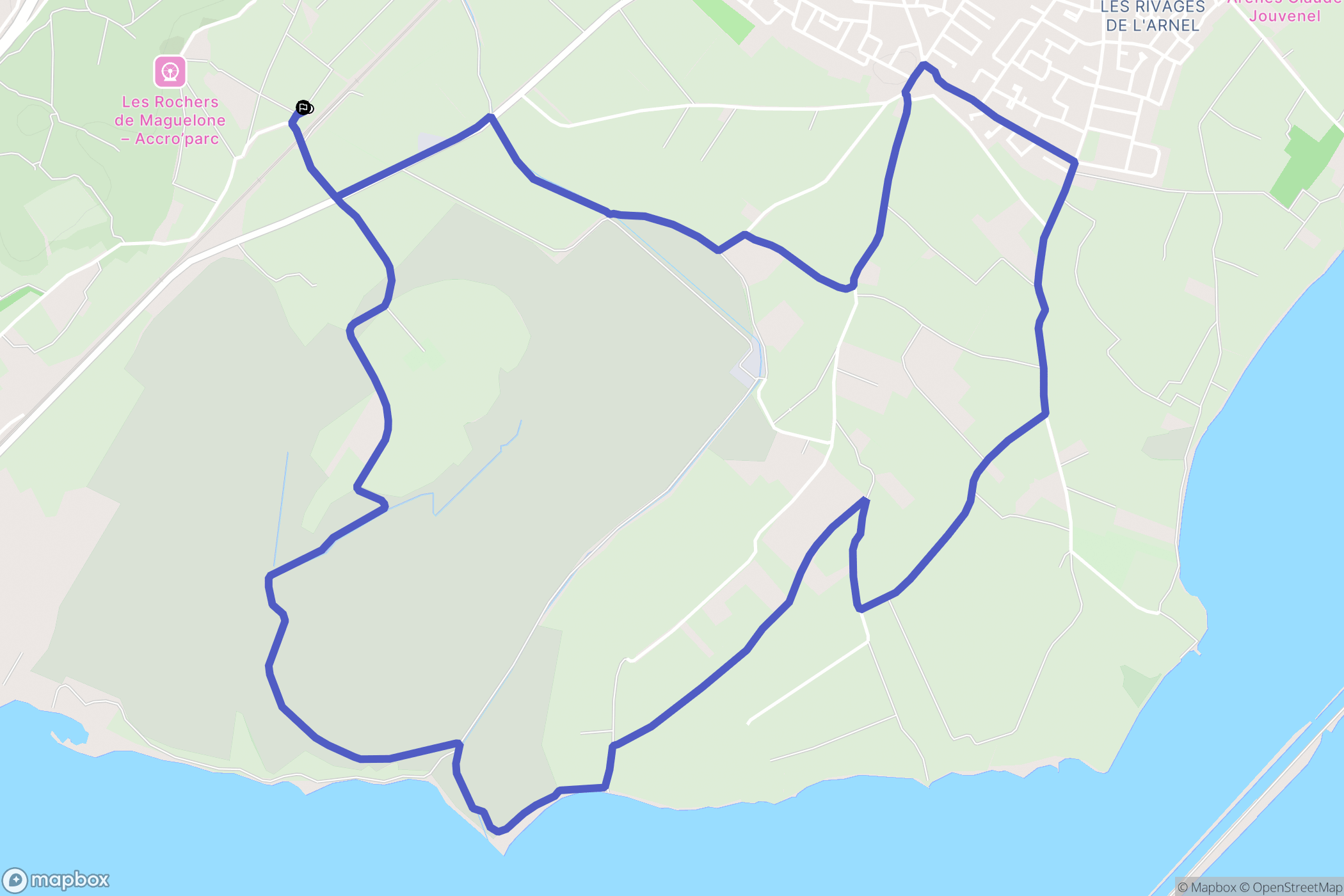 Villeneuve-lès-Maguelone : carte du parcours de randonnée - France