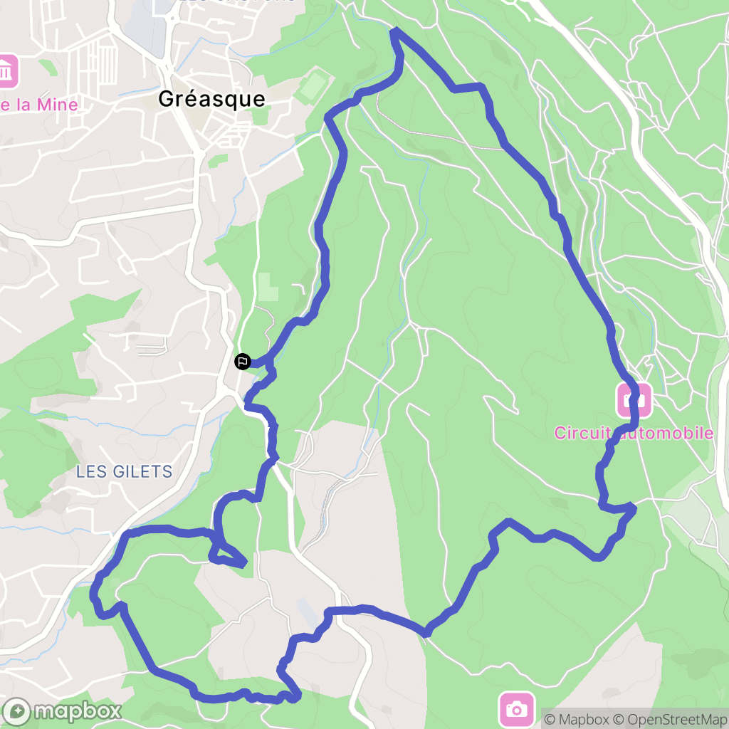 Gréasque : carte du parcours de randonnée - France