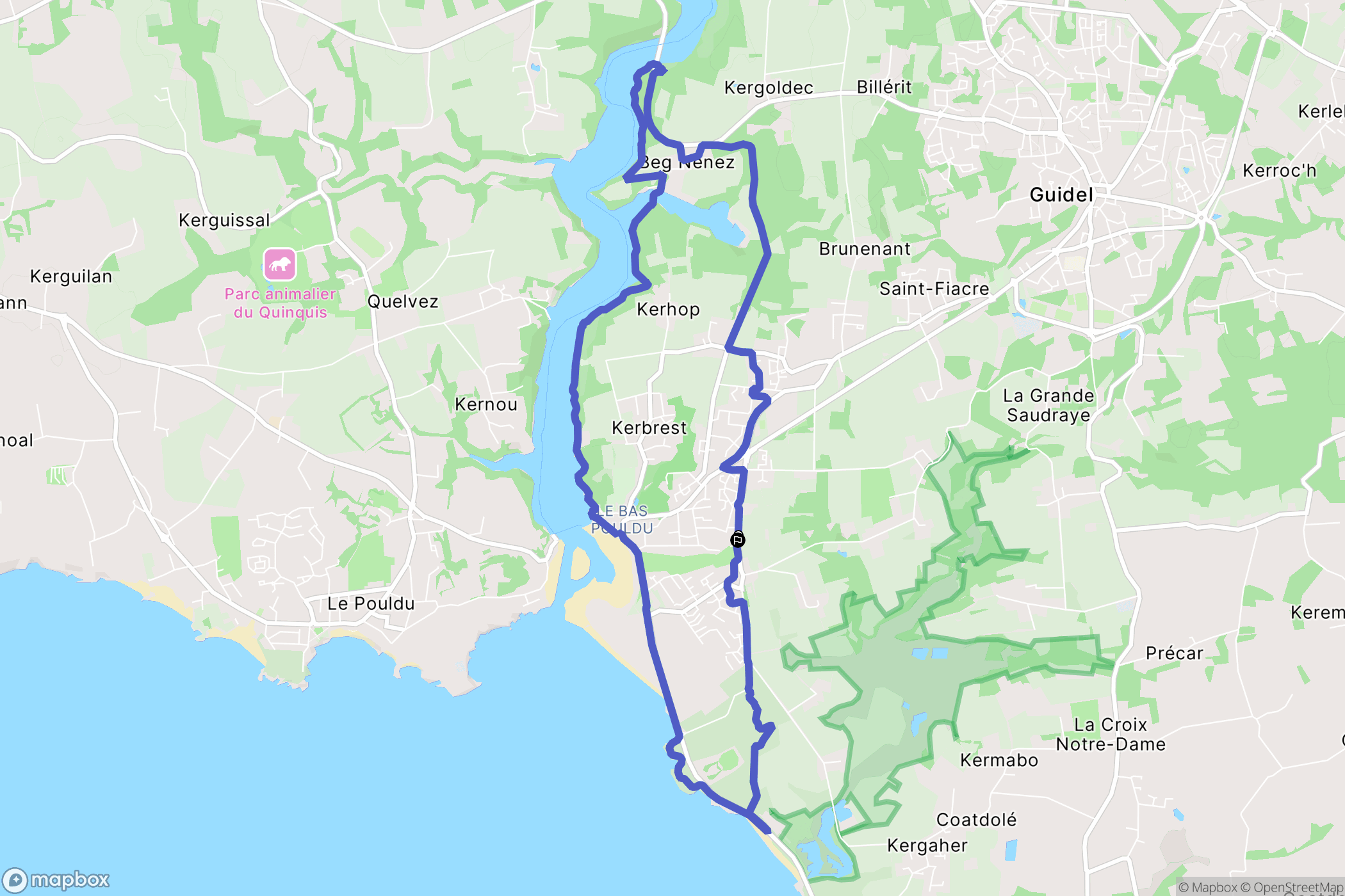 Guidel : carte du parcours de randonnée - France