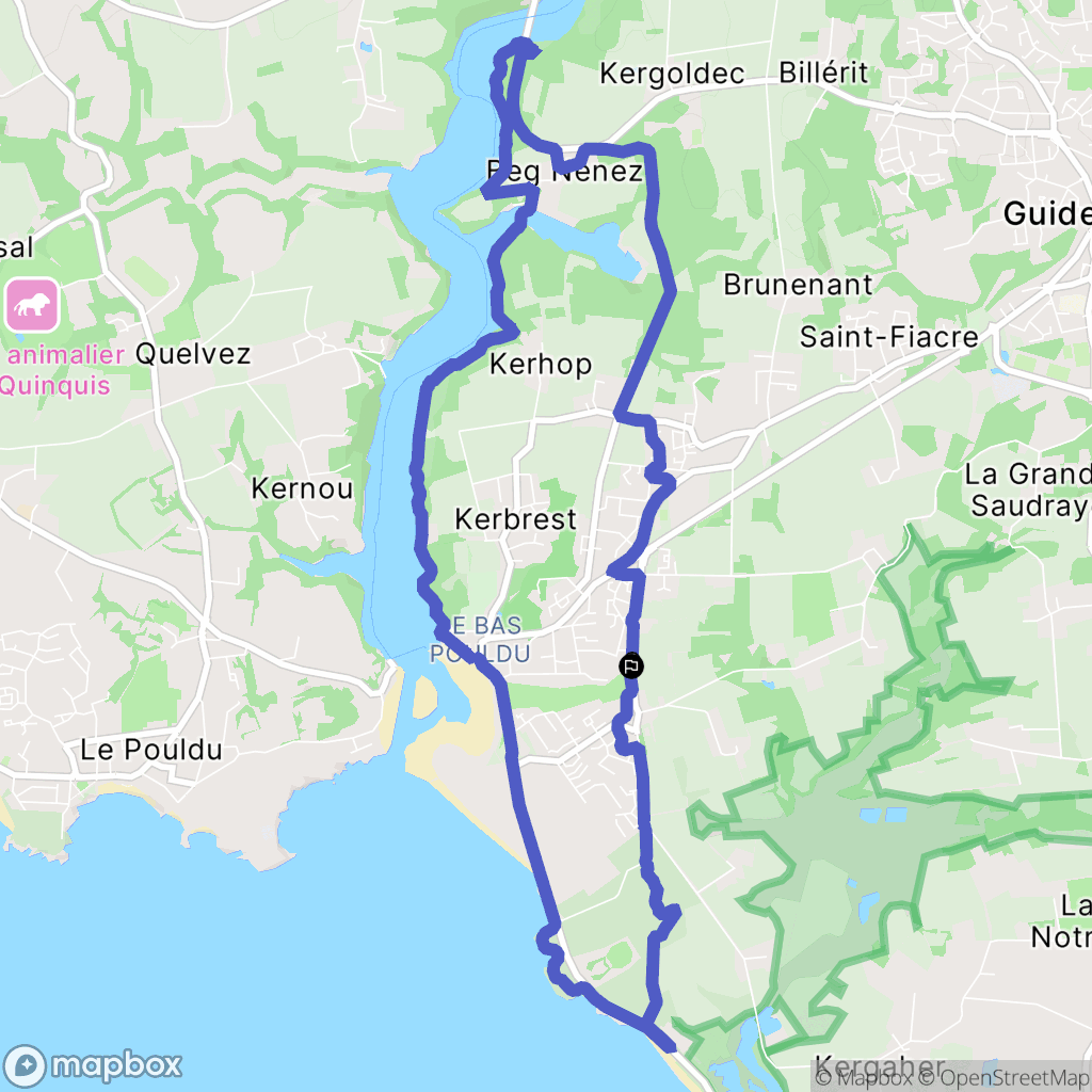 Guidel : carte du parcours de randonnée - France
