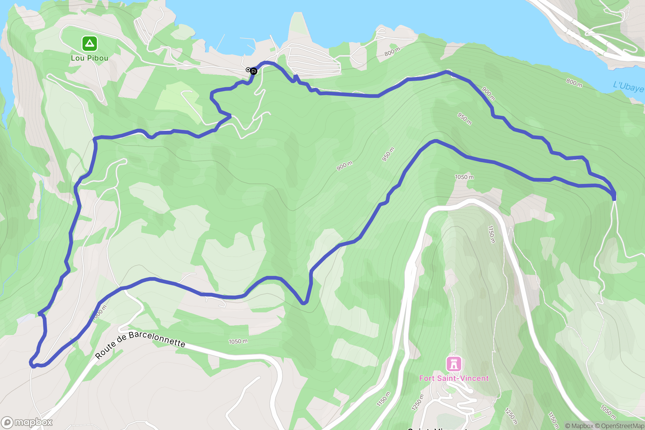 Ubaye-Serre-Ponçon : carte du parcours de randonnée - France
