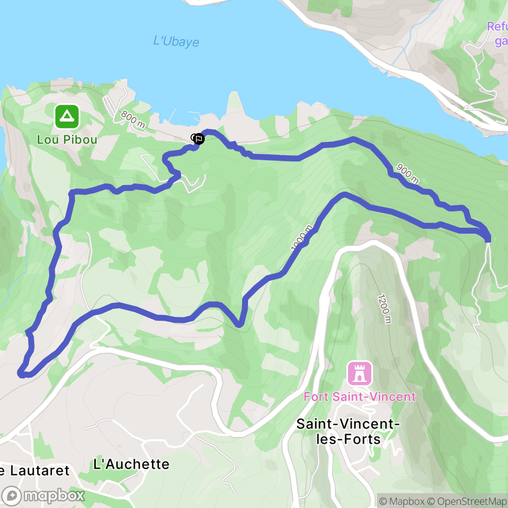 Ubaye-Serre-Ponçon : carte du parcours de randonnée - France