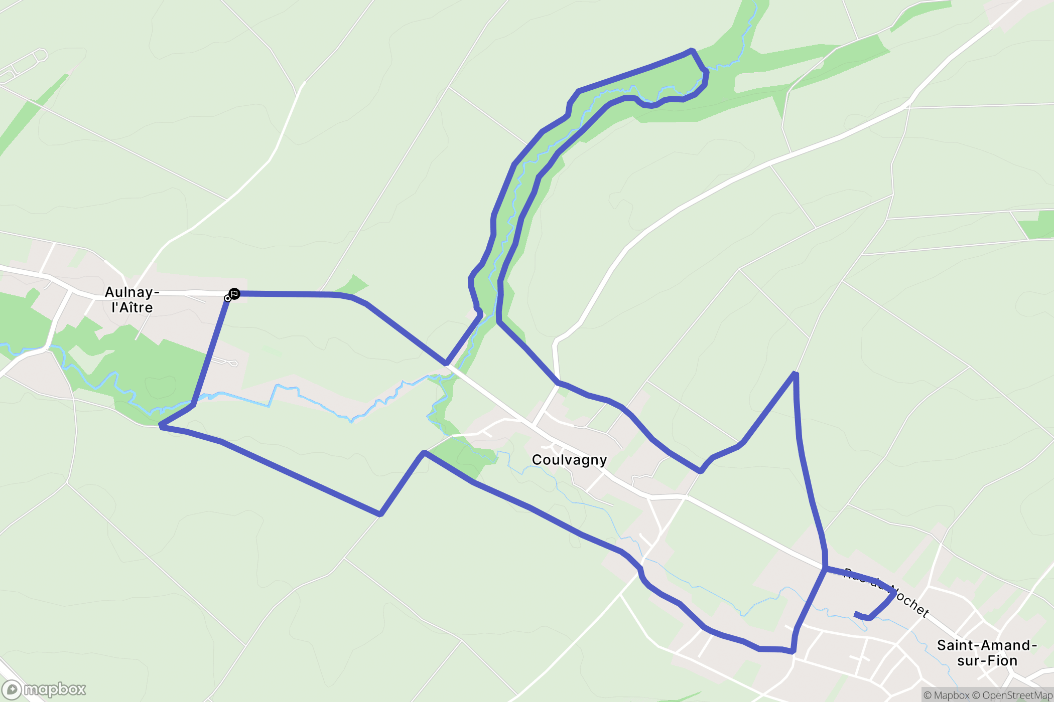 Aulnay-l'Aître : carte du parcours de randonnée - France