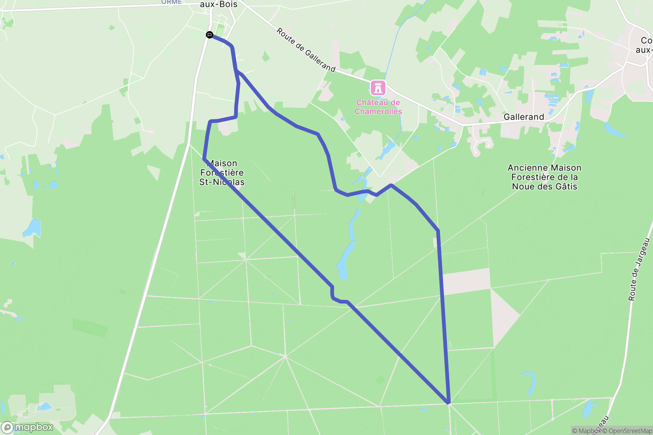 Chilleurs-aux-Bois : carte du parcours de randonnée - France