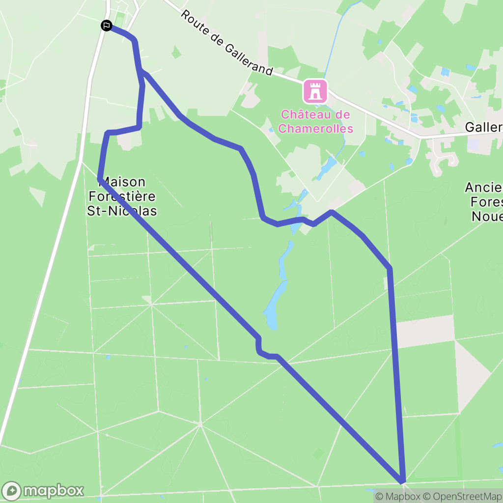 Chilleurs-aux-Bois : carte du parcours de randonnée - France