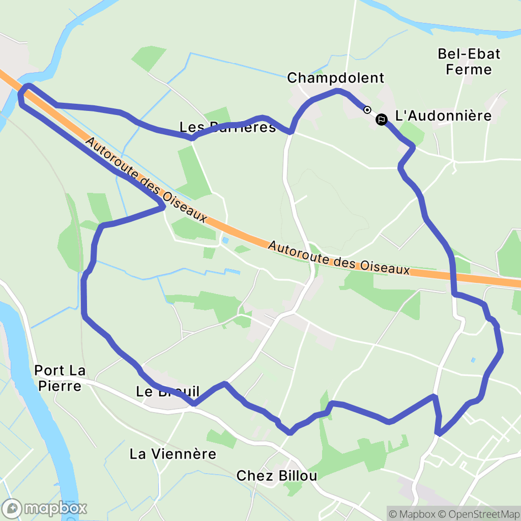 Champdolent : carte du parcours de randonnée - France