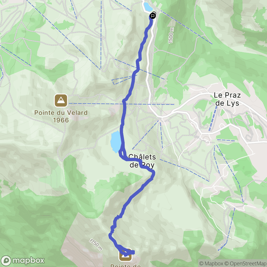 Taninges : carte du parcours de randonnée - France