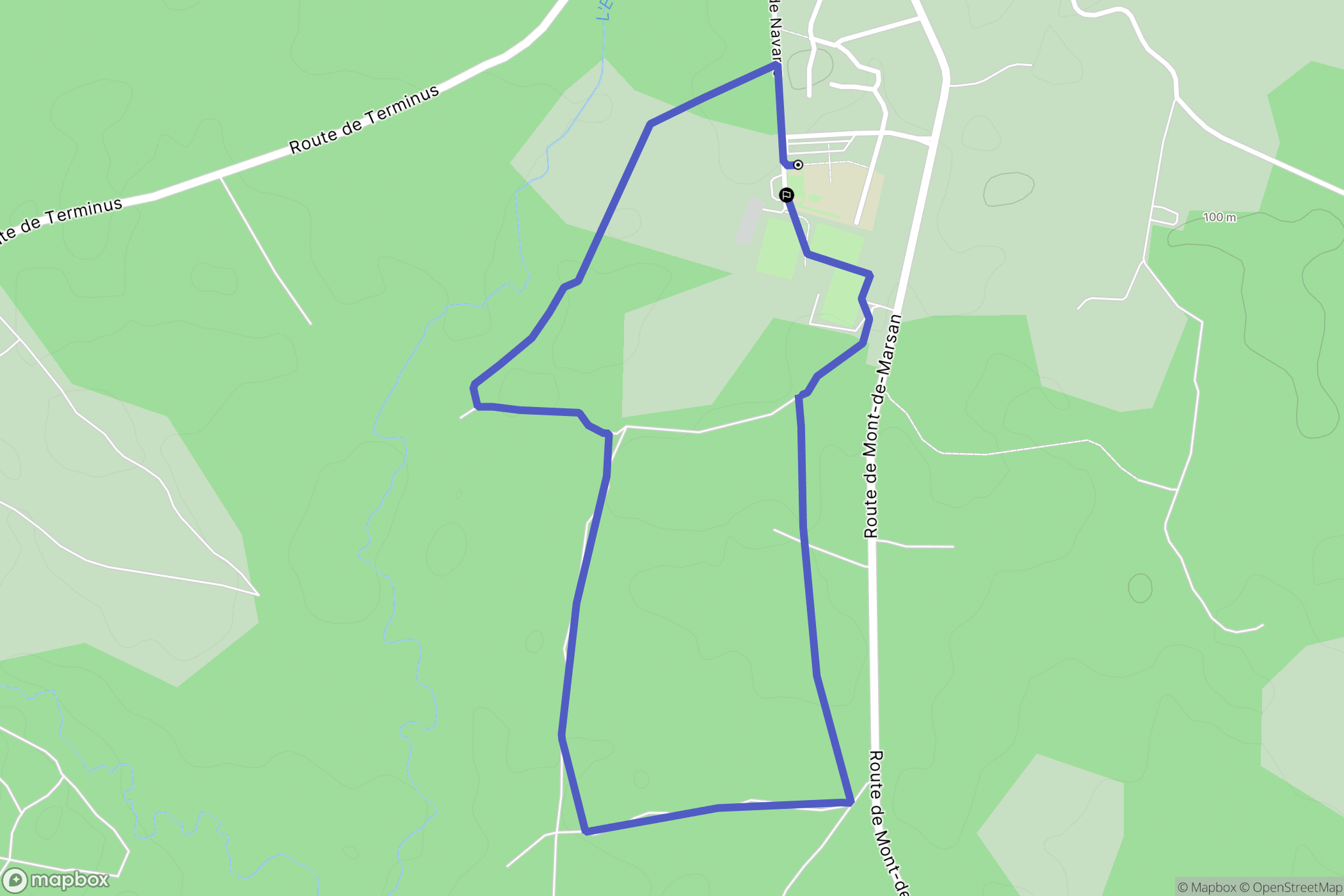 Labrit : carte du parcours de randonnée - France