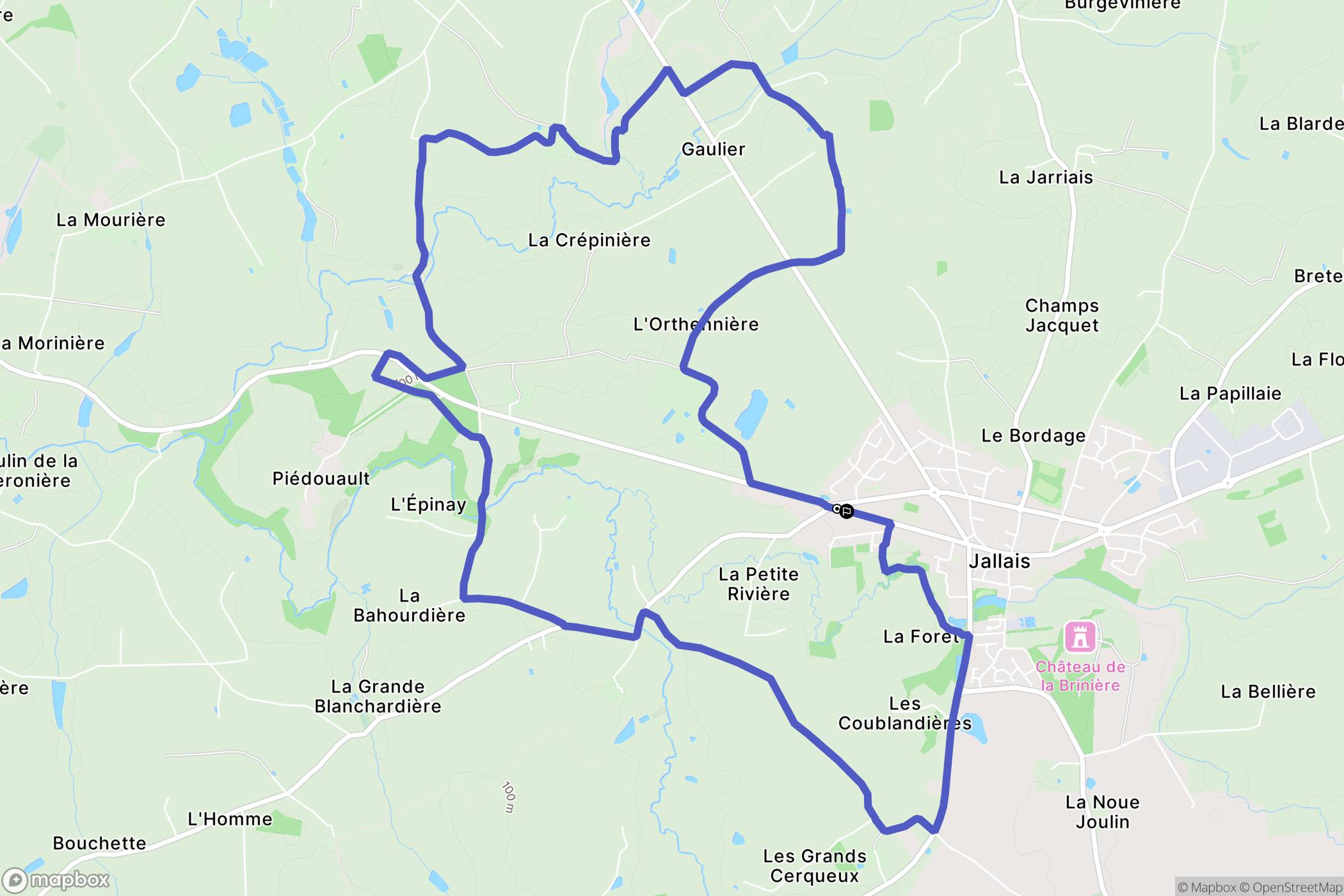 Beaupréau-en-Mauges : carte du parcours de randonnée - France