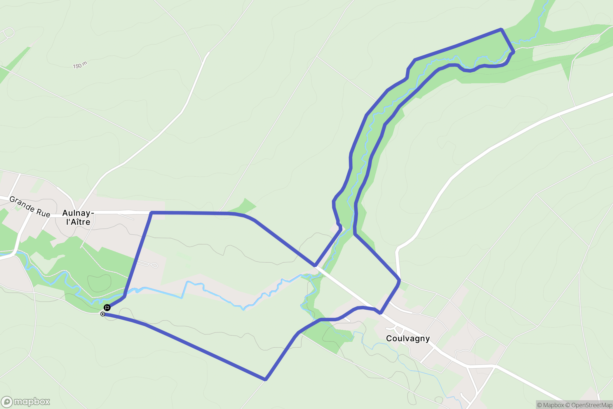 Aulnay-l'Aître : carte du parcours de randonnée - France