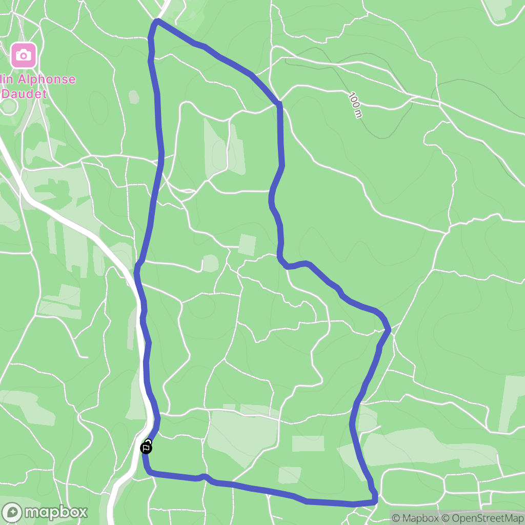 Fontvieille : carte du parcours de randonnée - France