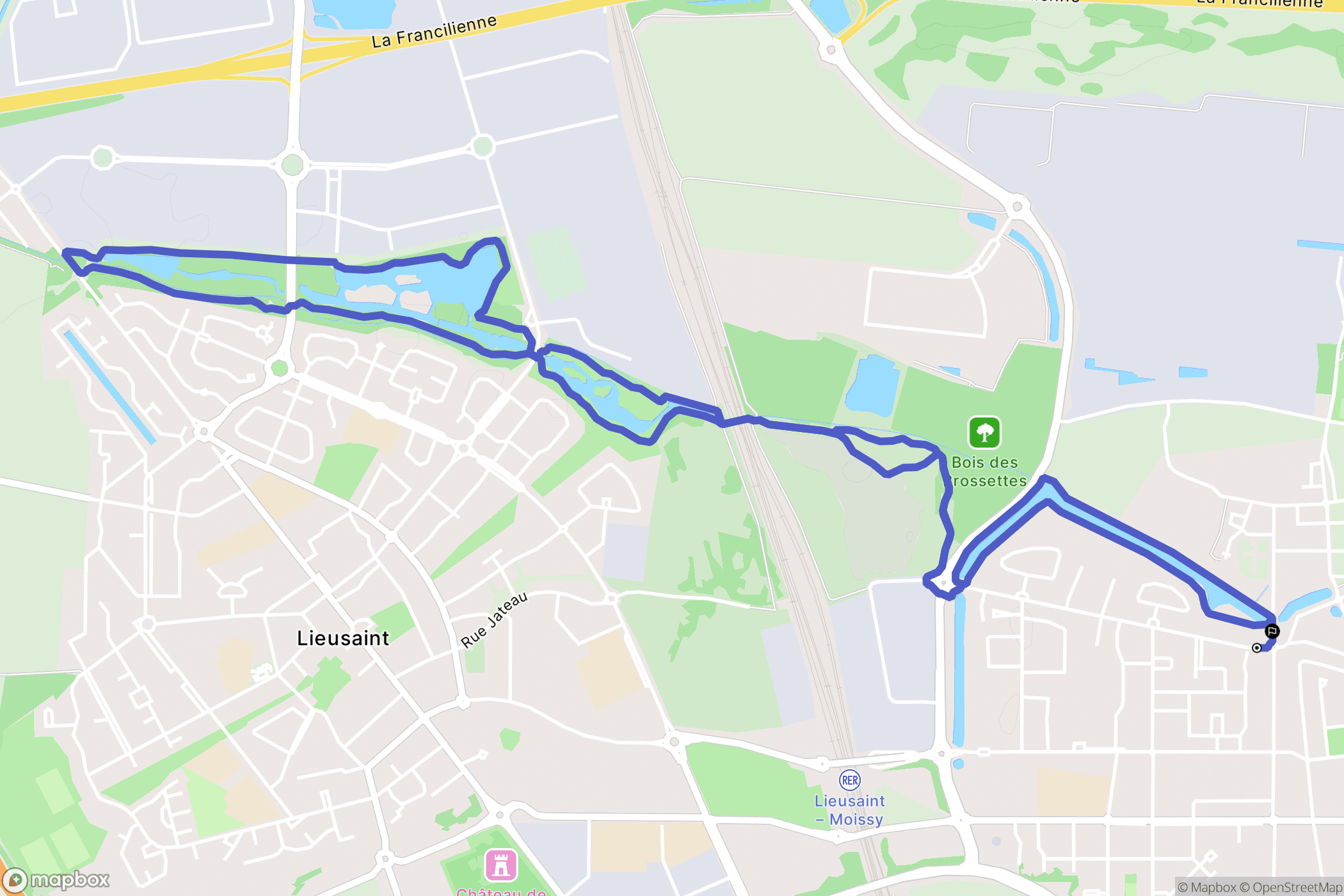 Moissy-Cramayel : carte du parcours de randonnée - France