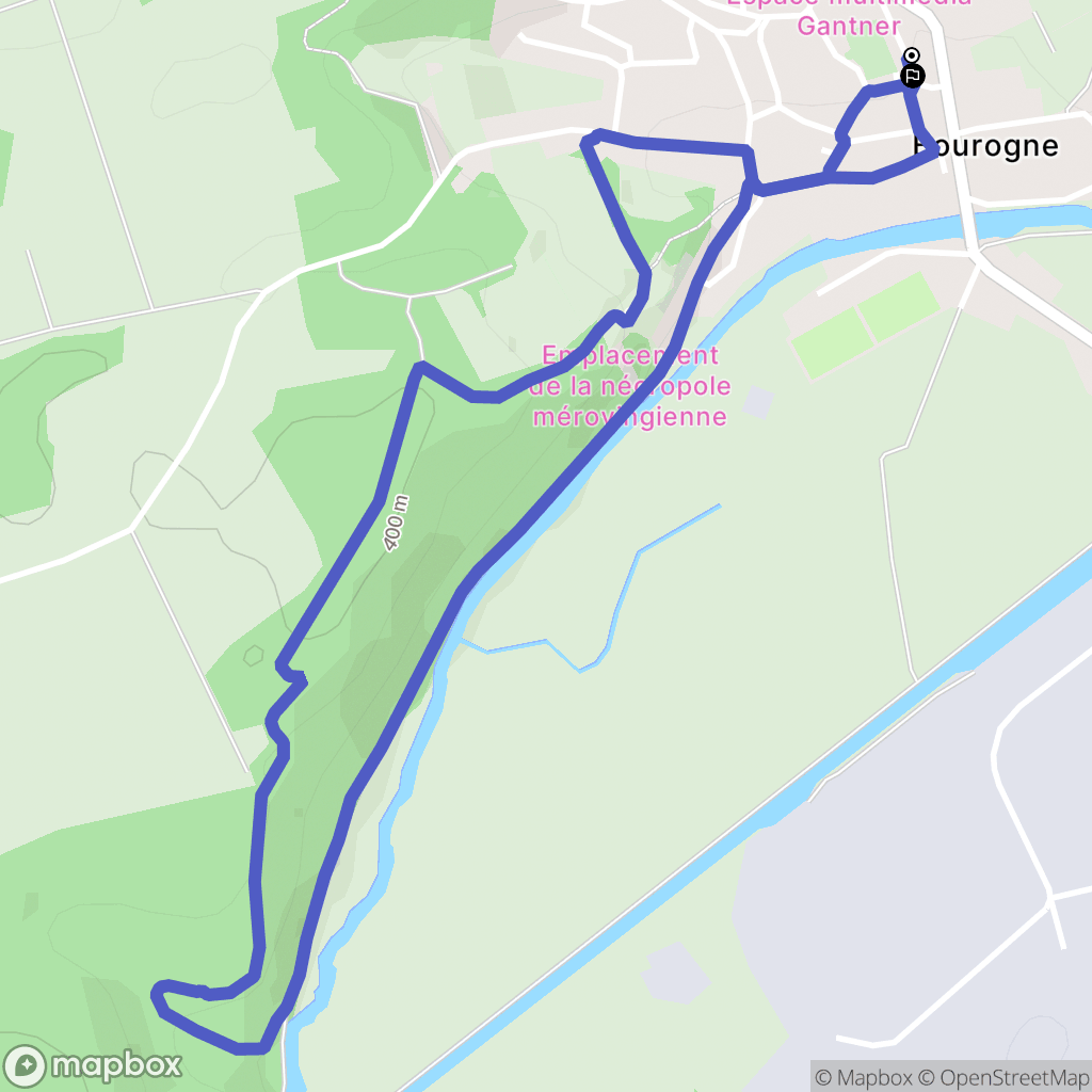 Bourogne : carte du parcours de randonnée - France