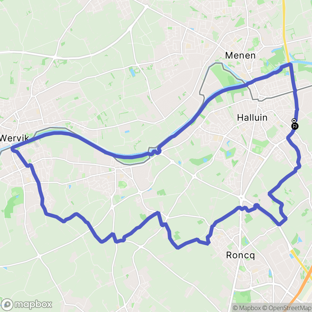 Halluin : carte du parcours de randonnée - France