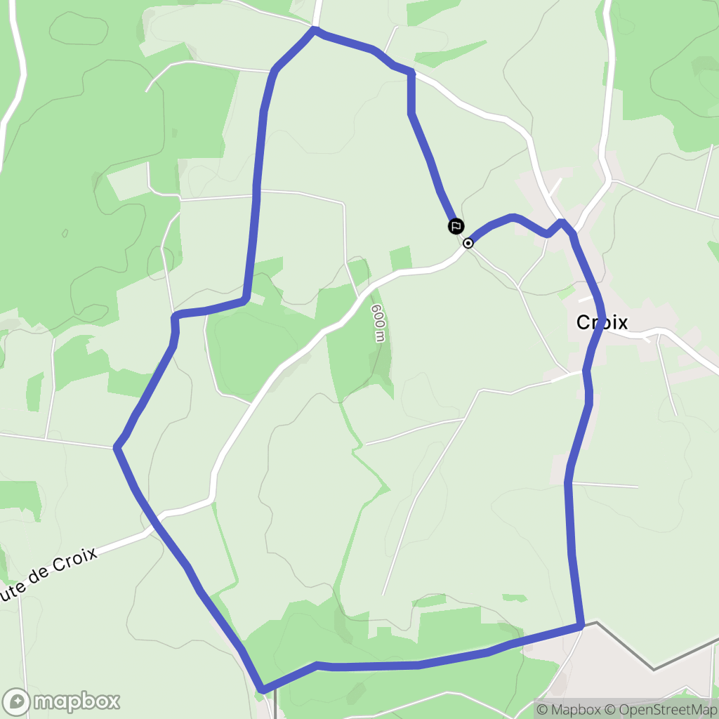 Croix : carte du parcours de randonnée - France
