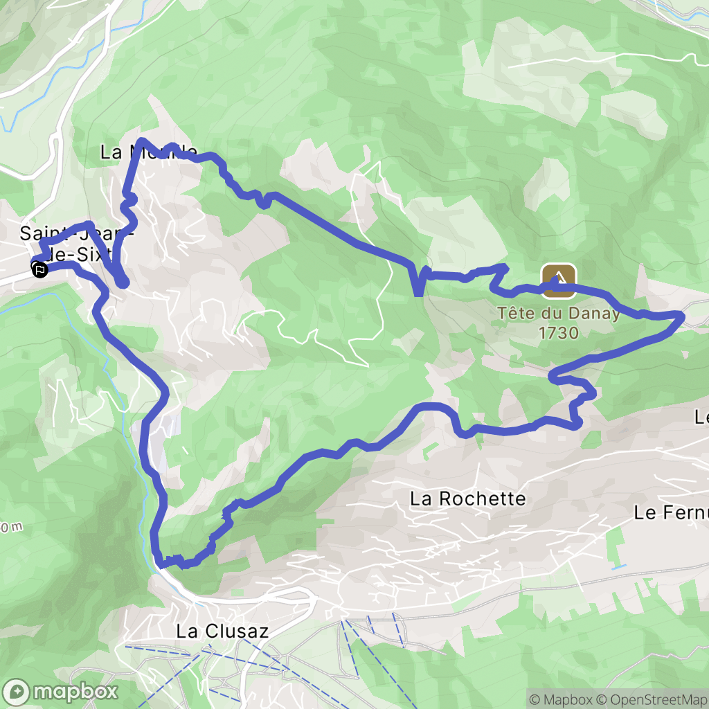 Saint-Jean-de-Sixt : carte du parcours de randonnée - France