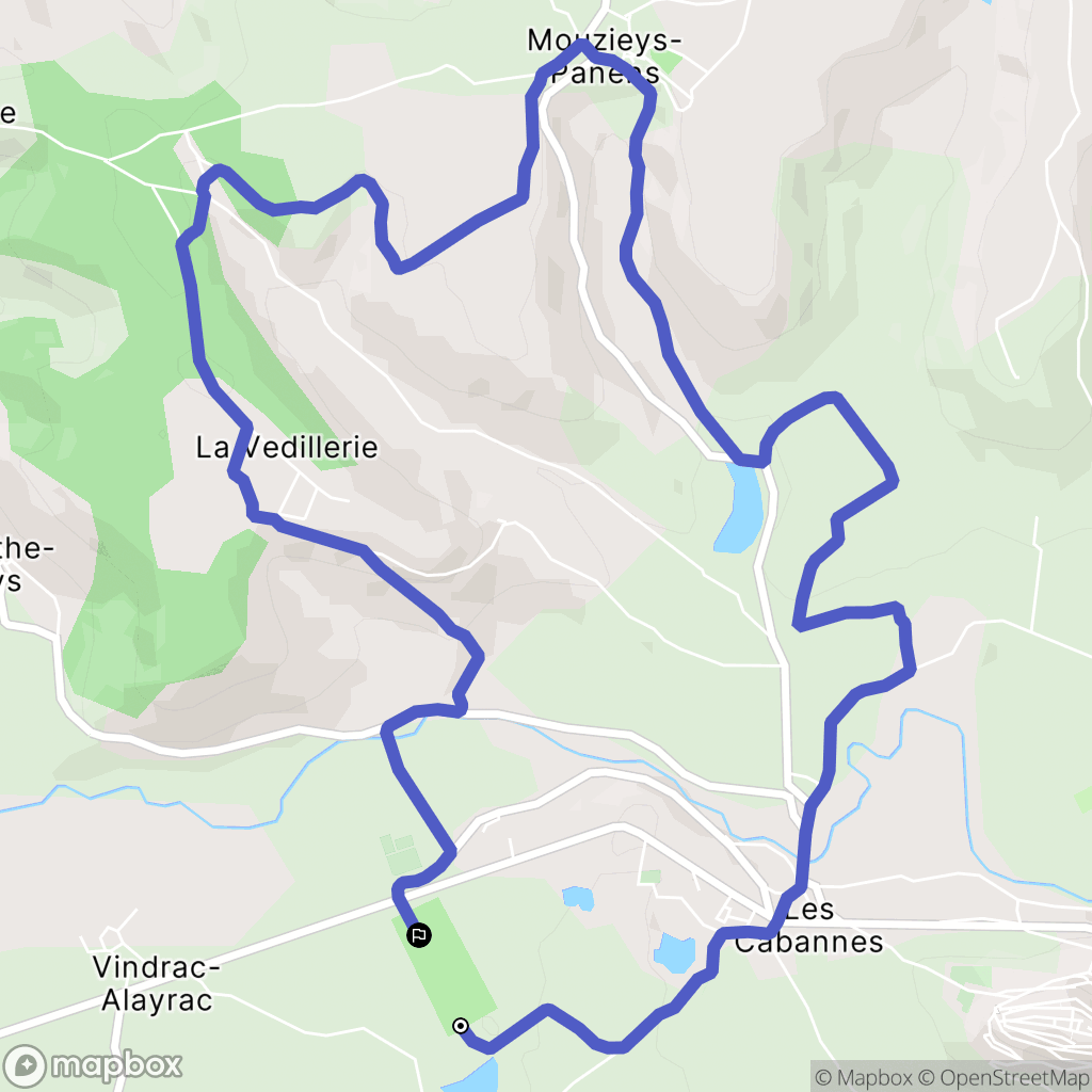 Cordes-Sur-Ciel : carte du parcours de randonnée - France