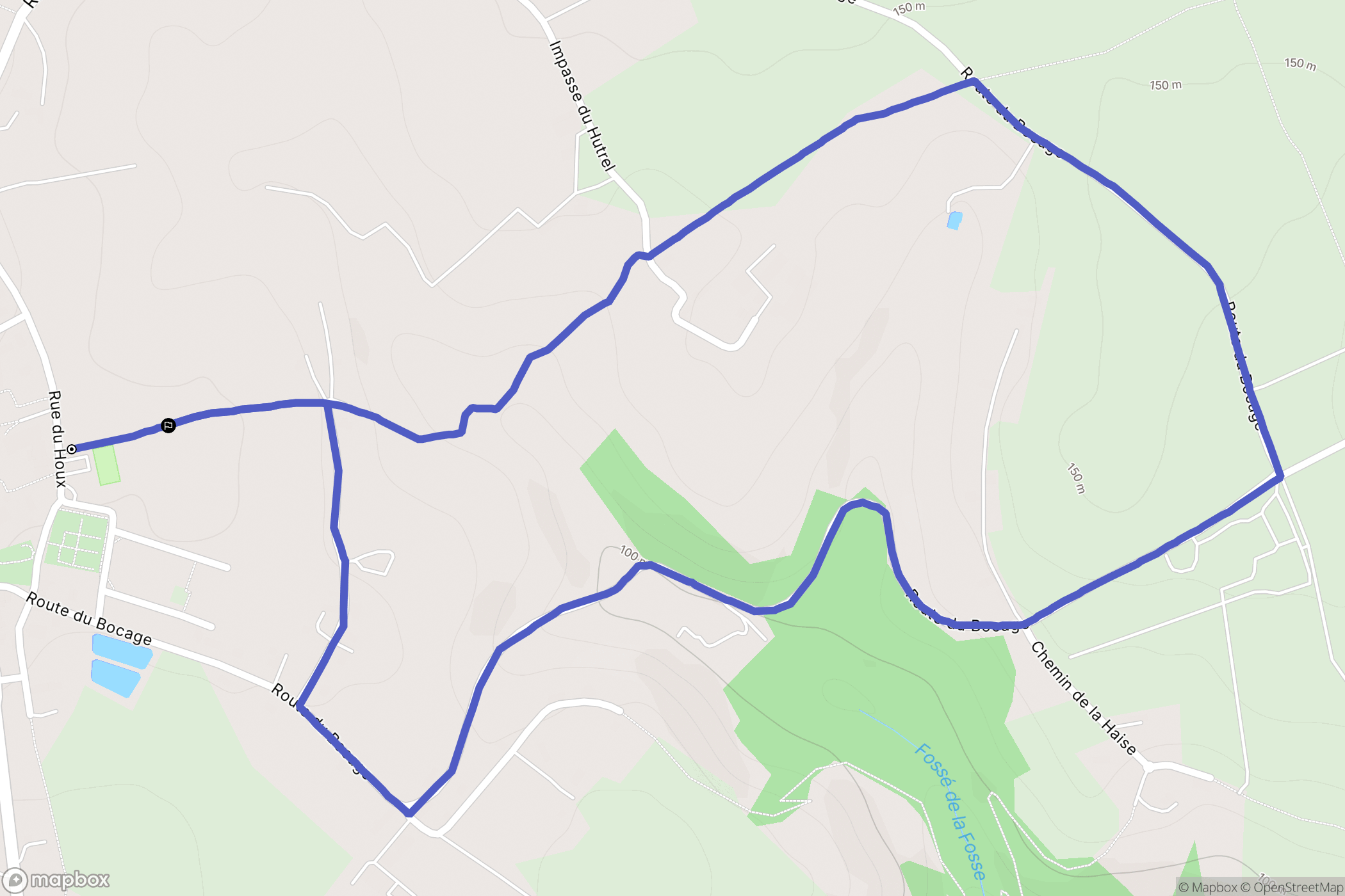 Souleuvre en Bocage : carte du parcours de randonnée - France