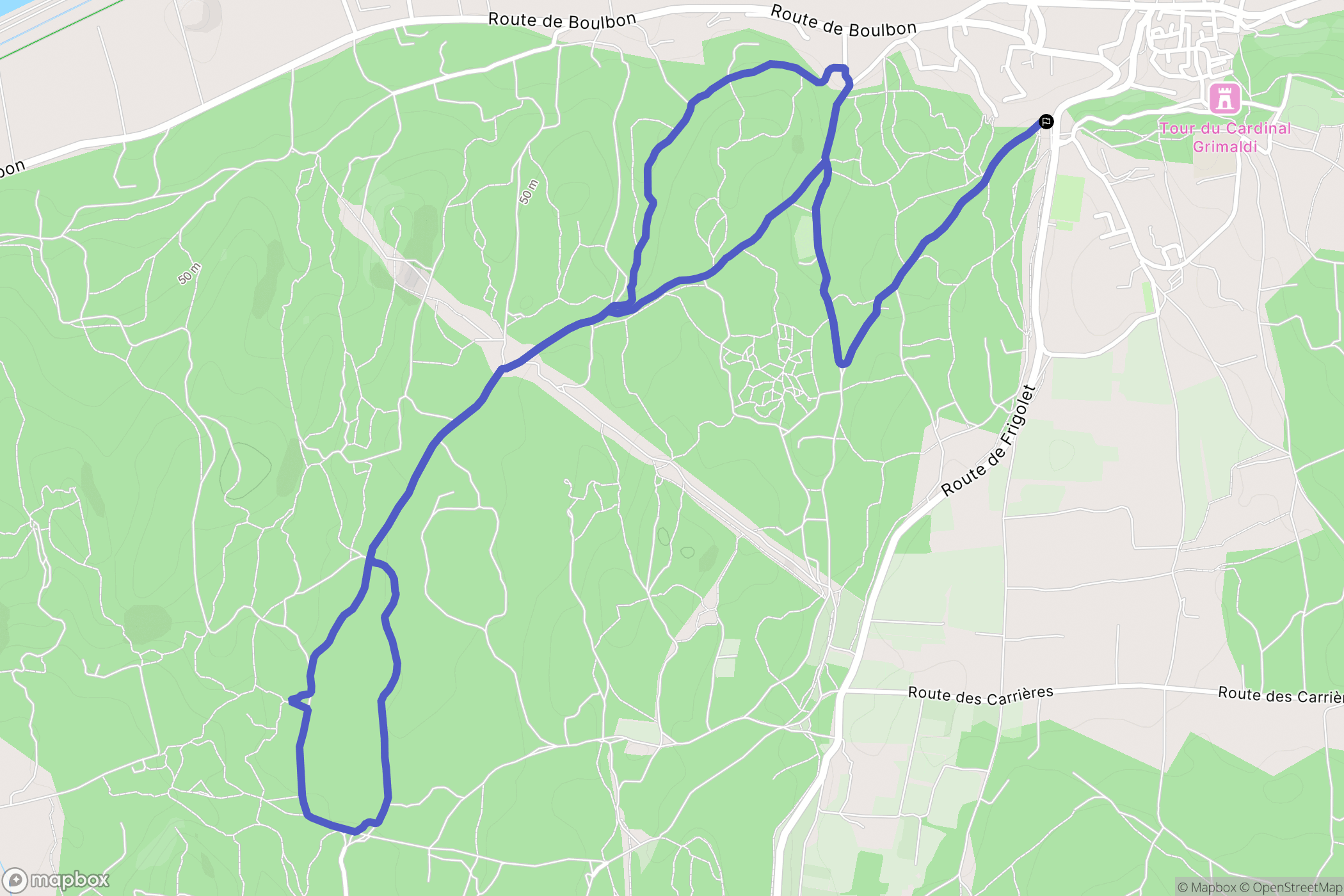 Barbentane : carte du parcours de randonnée - France