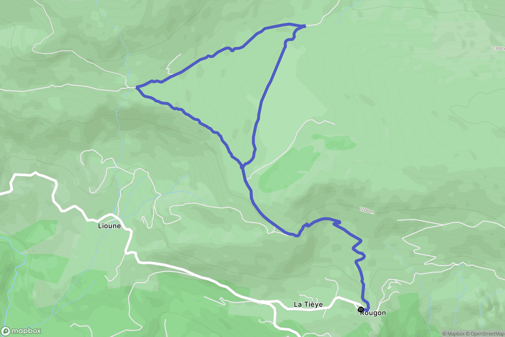 Rougon : carte du parcours de randonnée - France