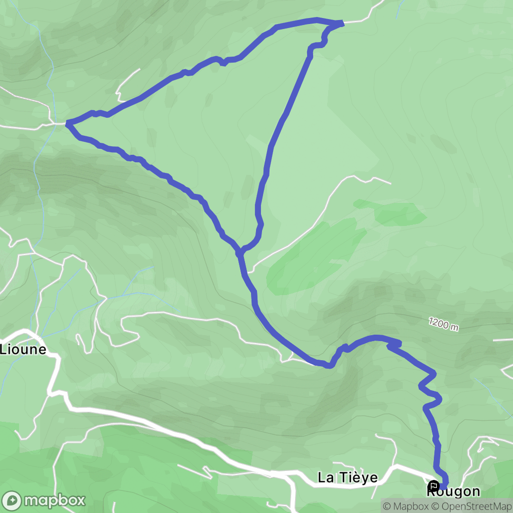 Rougon : carte du parcours de randonnée - France
