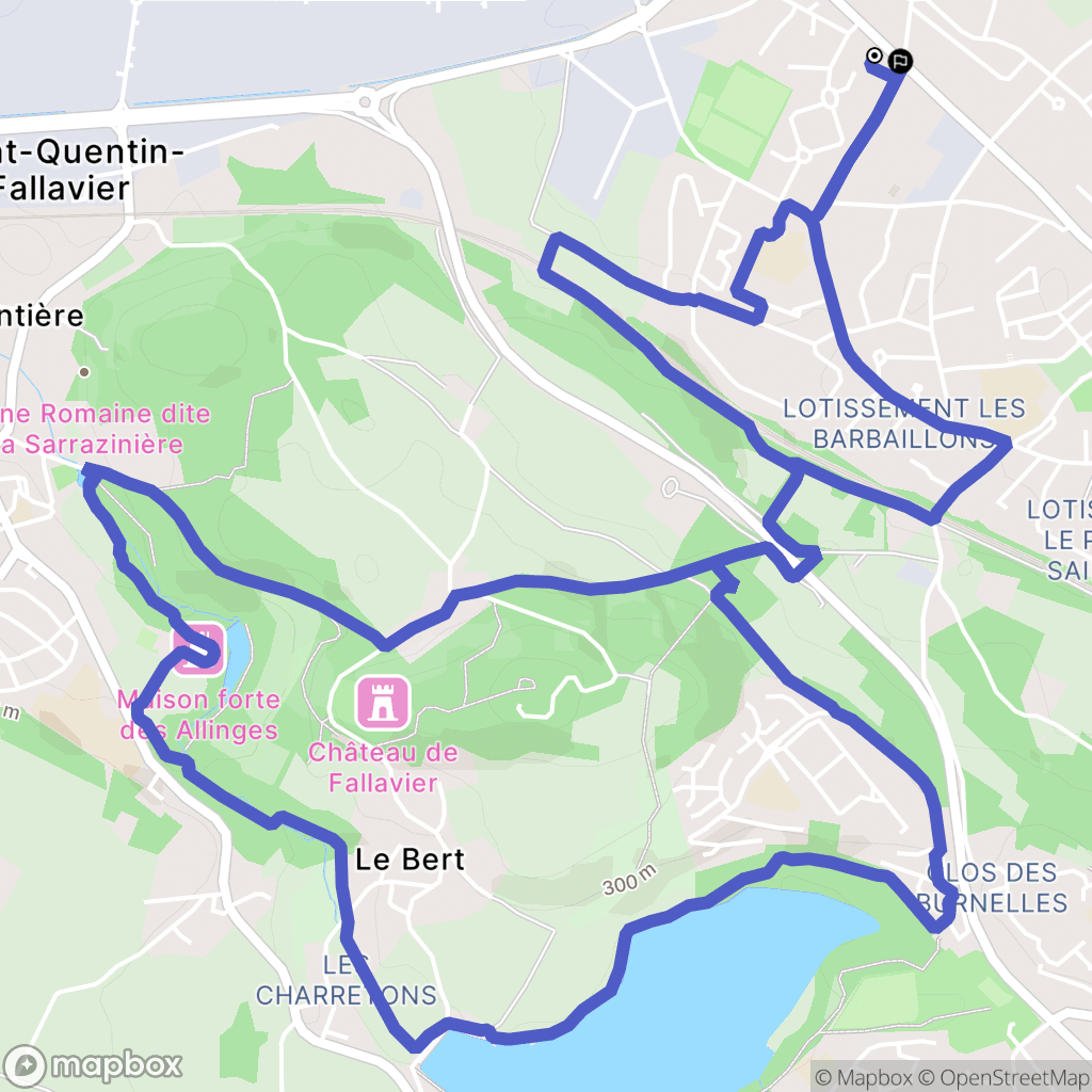 La Verpillière : carte du parcours de randonnée - France