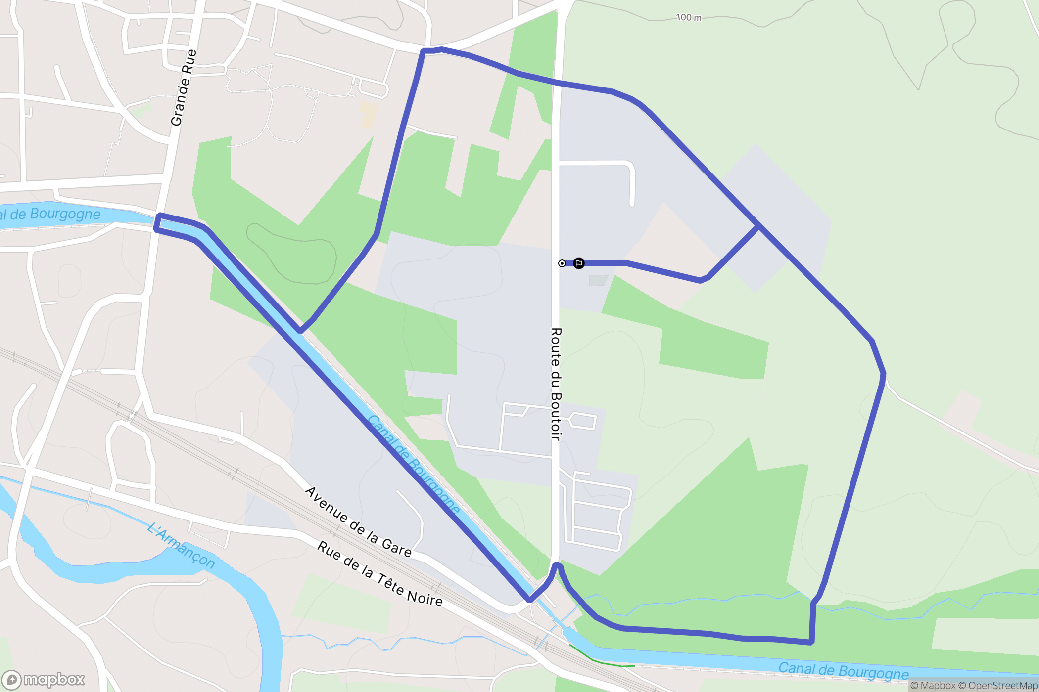 Brienon sur Armançon : carte du parcours de randonnée - France